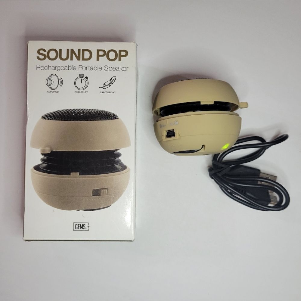 GEMS Compact Speaker Rechargeable Portable Speaker (Gold Brown)